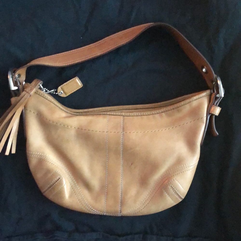 Coach Tan Beige Leather Soho Hobo Shoulder Bag